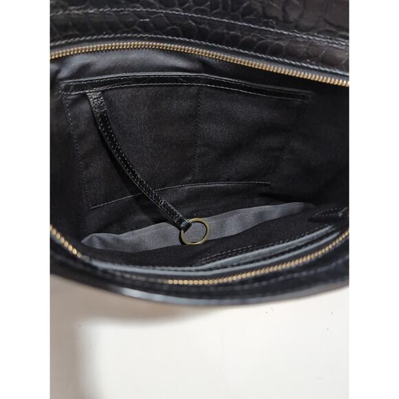 VAGABOND SHOEMAKERS Black Croc Embossed Leather Clutch Pouch Attache EUC - Picture 10 of 14